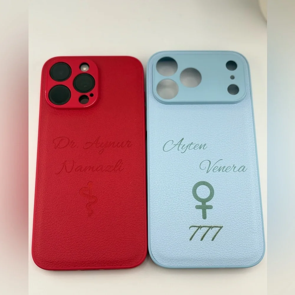 Custom Personalized Leather iPhone Case with Name & Zodiac / Symbol Engraving - Picture 6 of 8